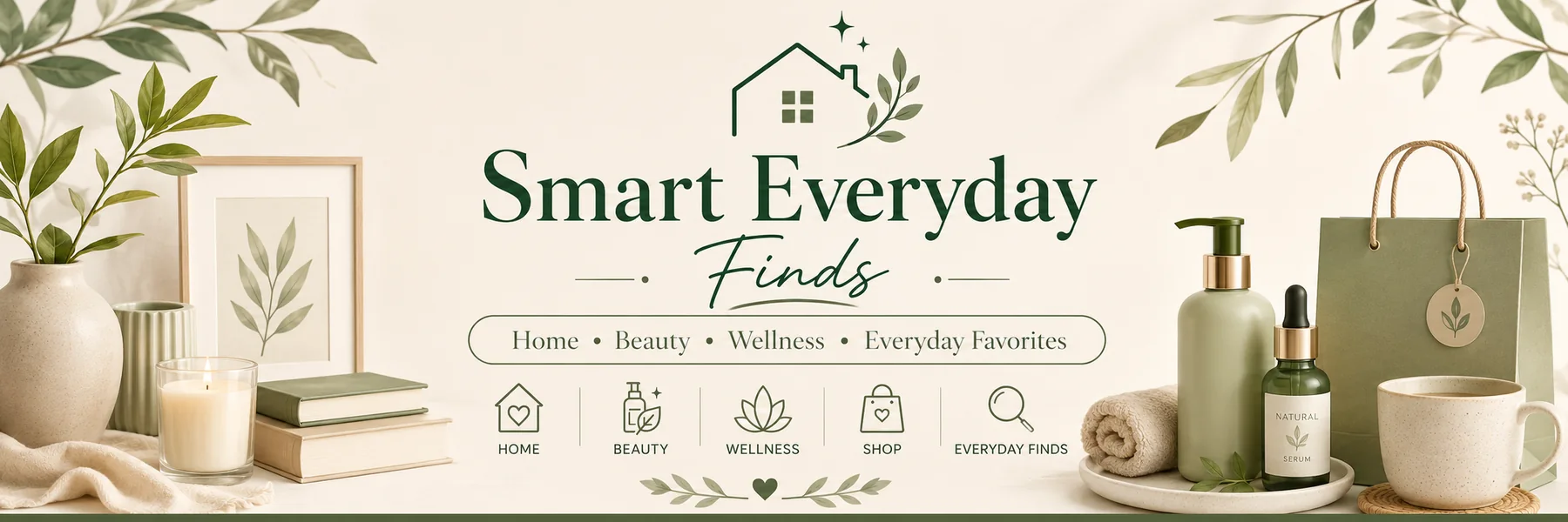 Calm home, beauty and wellness objects in the Smart Everyday Finds visual style